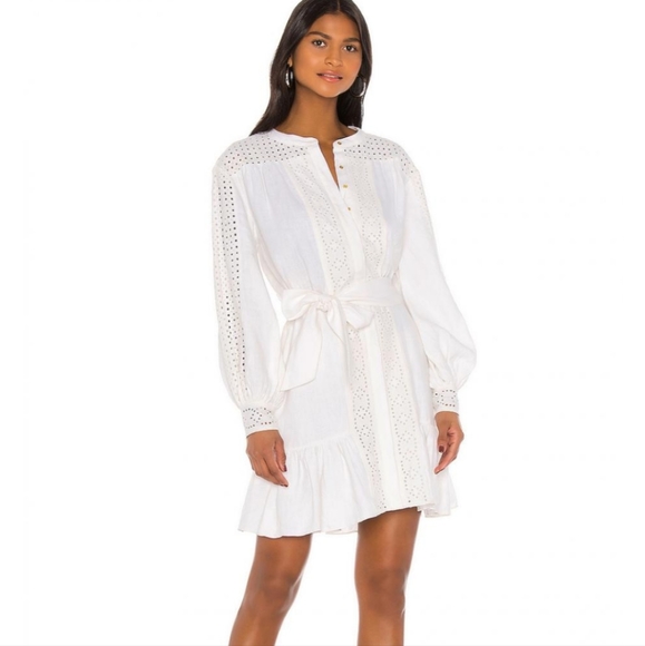 Joie Dresses & Skirts - NWT Revolve Joie Bastina Linen Eyelet Belted Mini Dress Size 4
